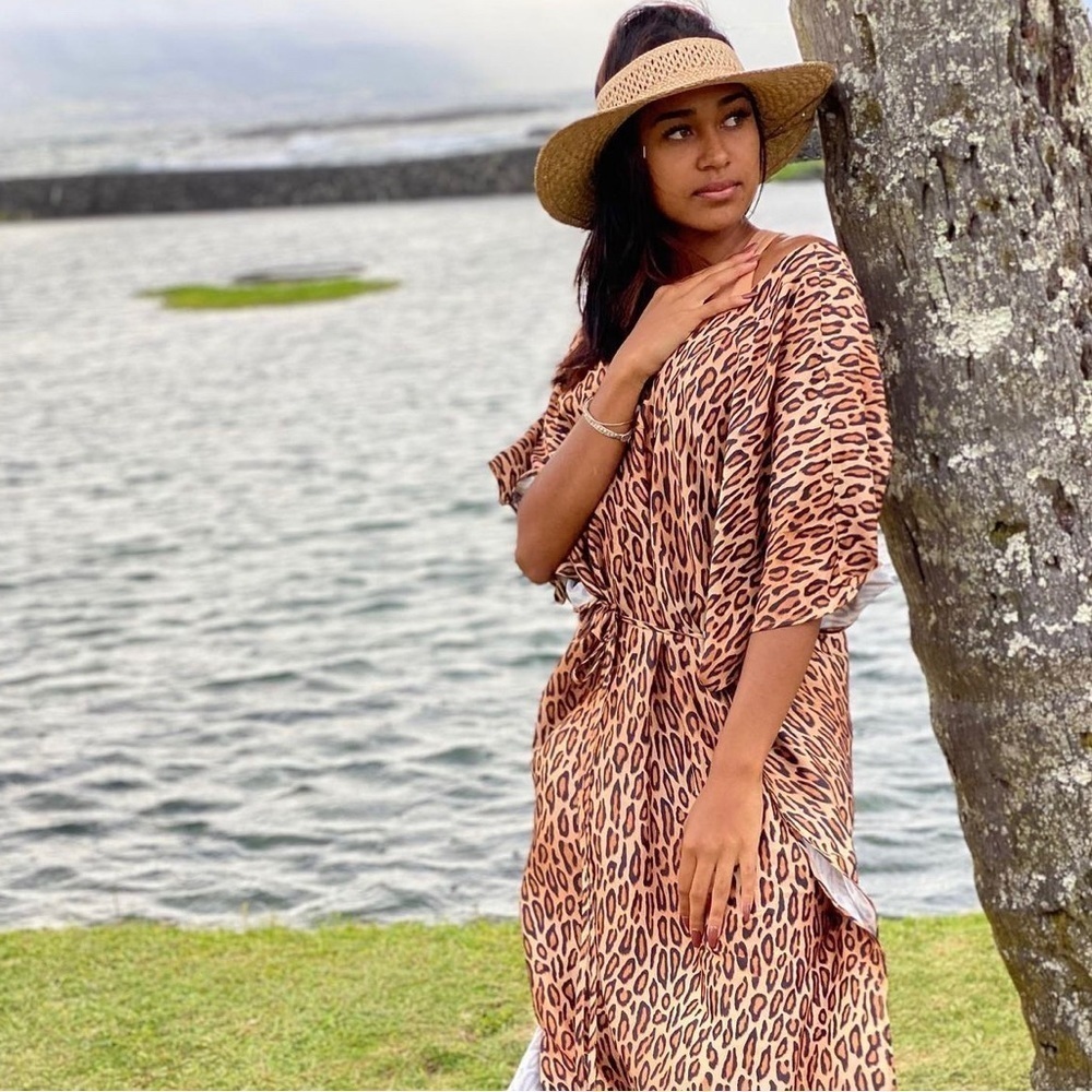 Swiminista x Christian Lacroix Wanderlust Leopard Tunic Swim Cover Up Ca…